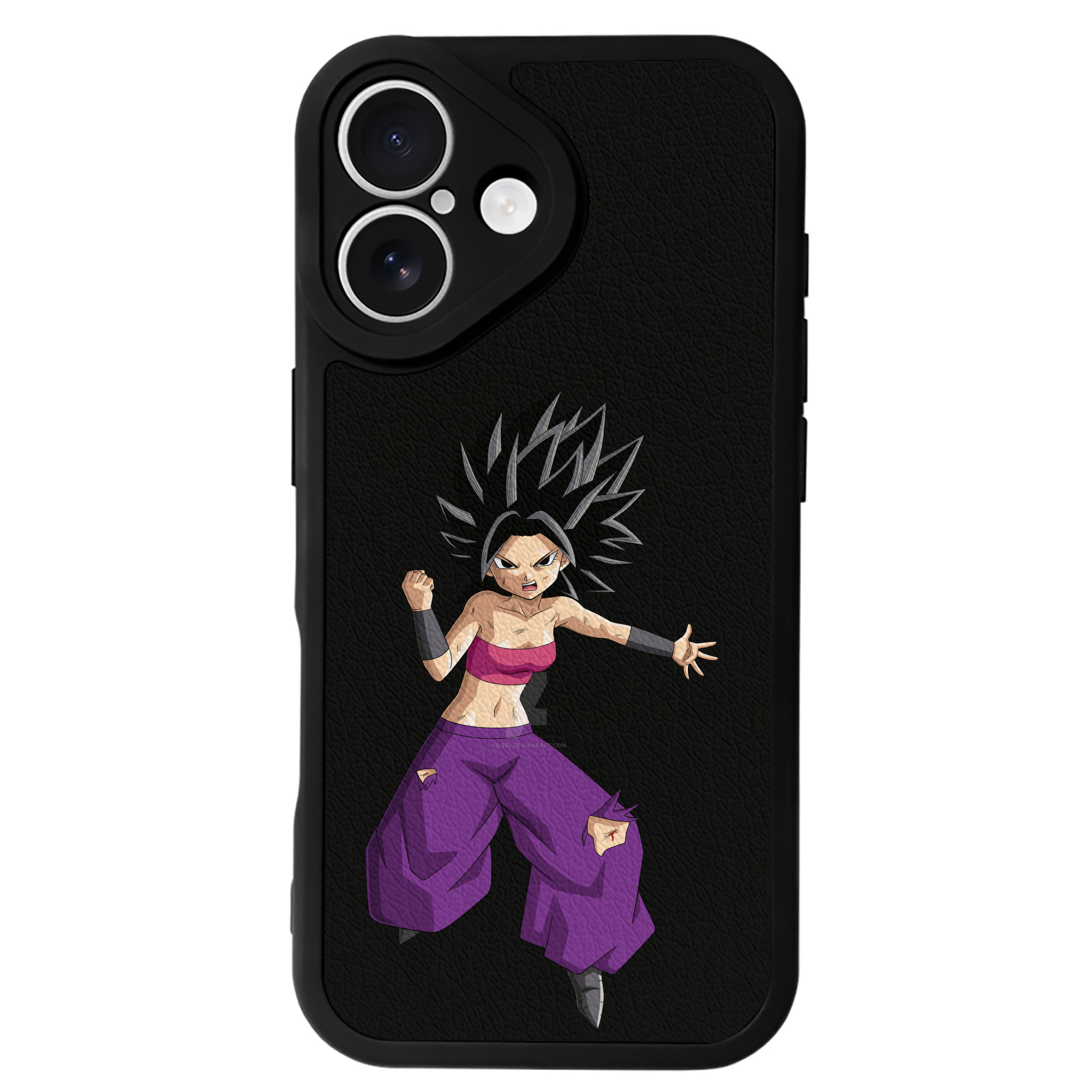 （画像用） ドラゴンボール カリフラ DRAGON BALL Caulifla 【iPhone 16シリーズ対応】シリコンスマホケース（レザー調） 材質：シリコン